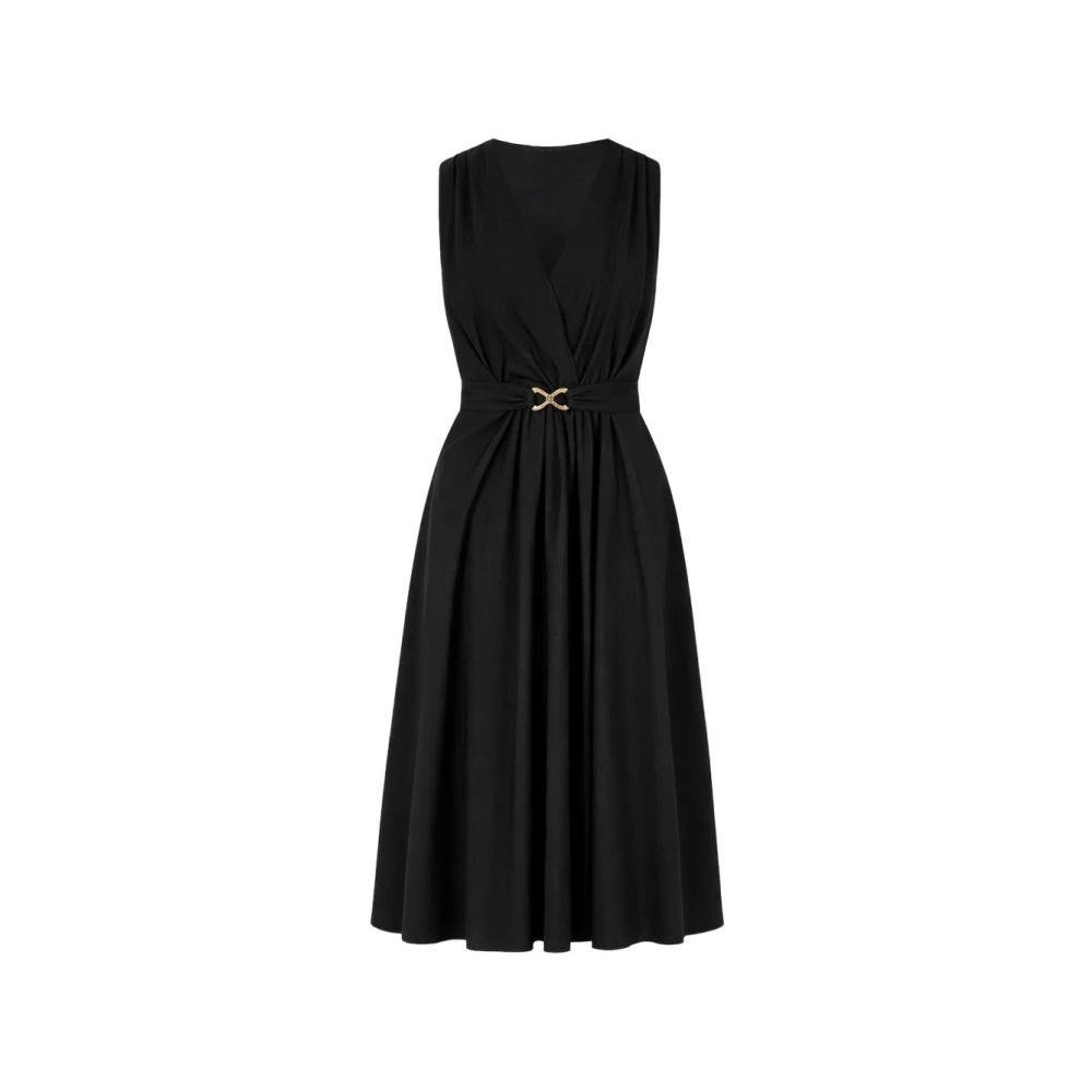 Twinset Women's Black Midi Dresses, L, Midi Dress