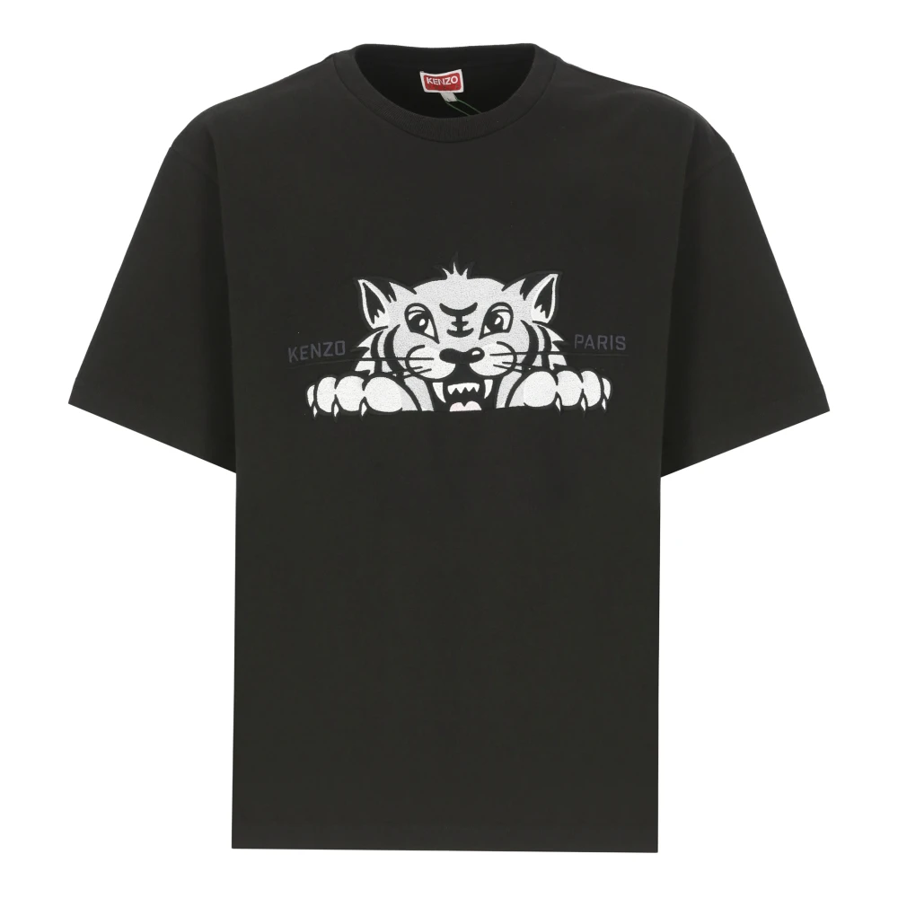 Kenzo Svart Happy Tiger T-Shirt