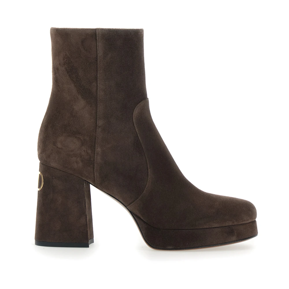 Valentino Garavani Brown Heeled Boots, Female, 7 Uk, Fawcette 90 Platform Boot