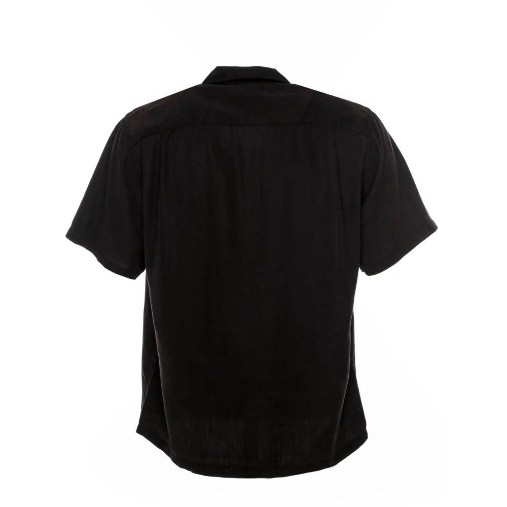 Portuguese Flannel Casual korte mouwen hond print overhemd Black Heren