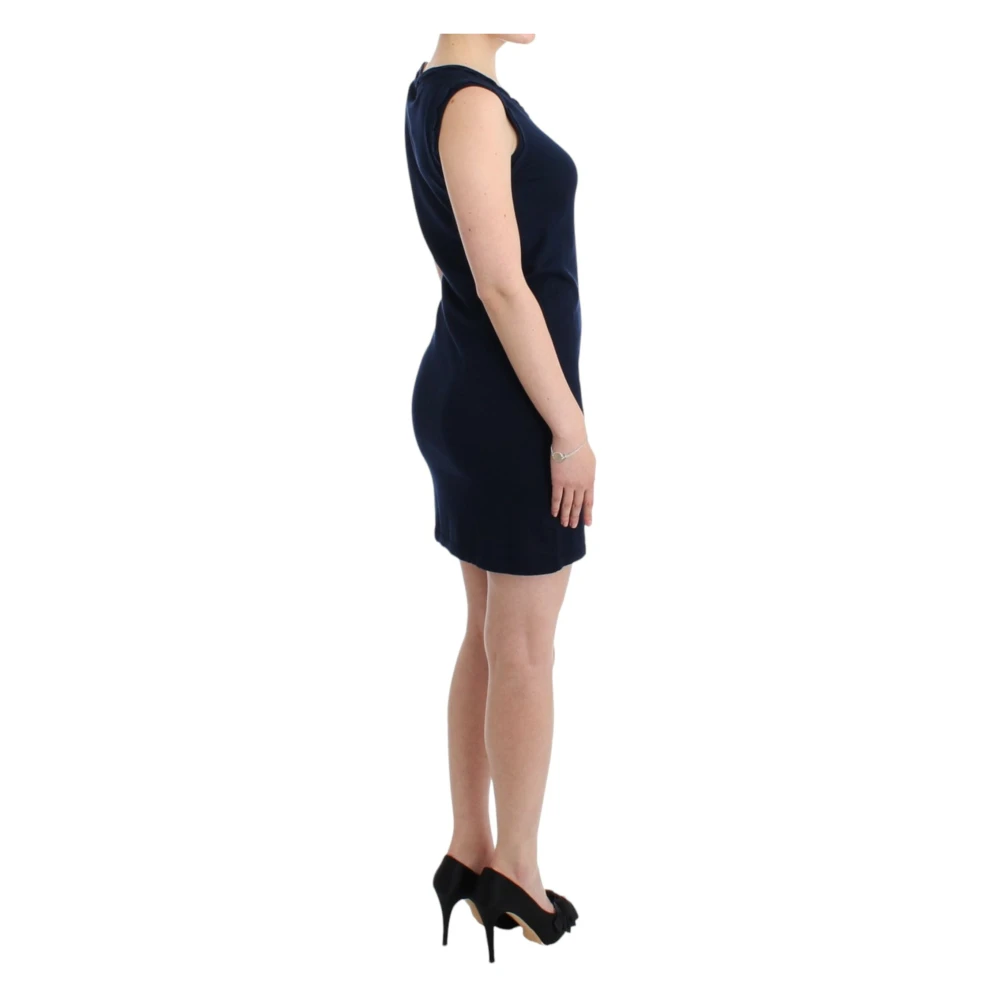 John Galliano Blauwe Katoenen Knielange Jurk Blue Dames