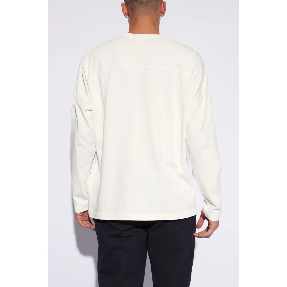 Moncler T-shirt met logo Beige Heren