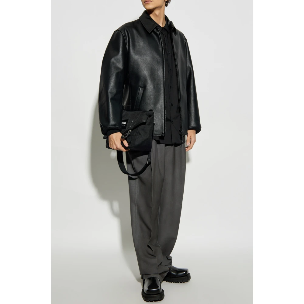 Versace Jeans Couture Overhemd met geborduurd logo Black Heren