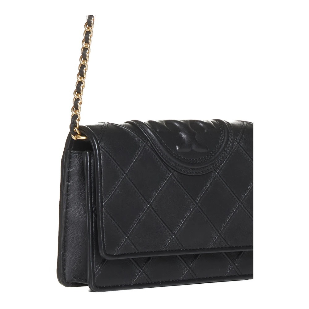 TORY BURCH Zwarte Soft Chain Portemonnee Black Dames