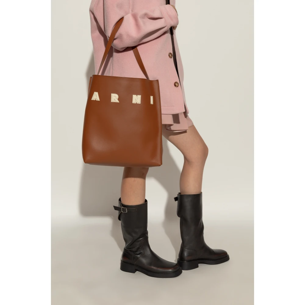 Marni Tas type Shopper Brown Dames