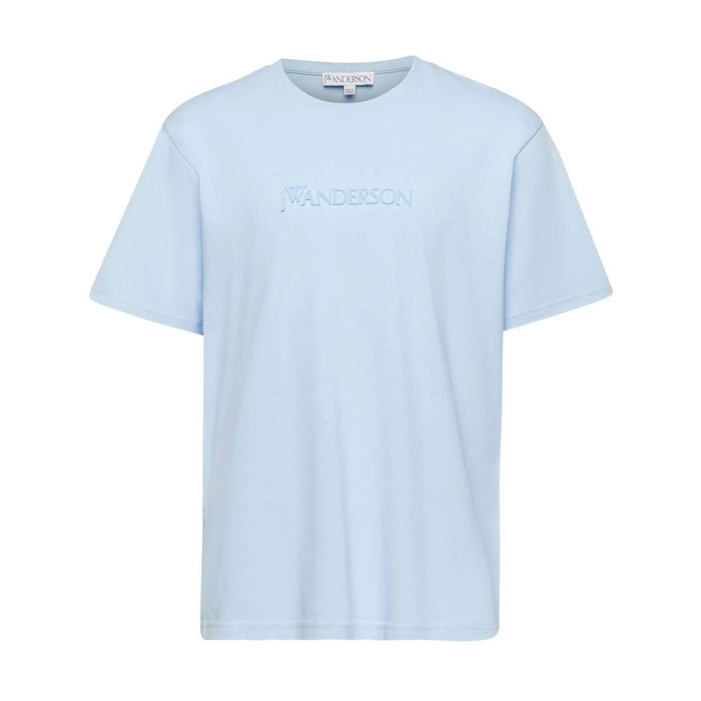 JW Anderson Geborduurd Hemelsblauw T-shirt Blue Heren