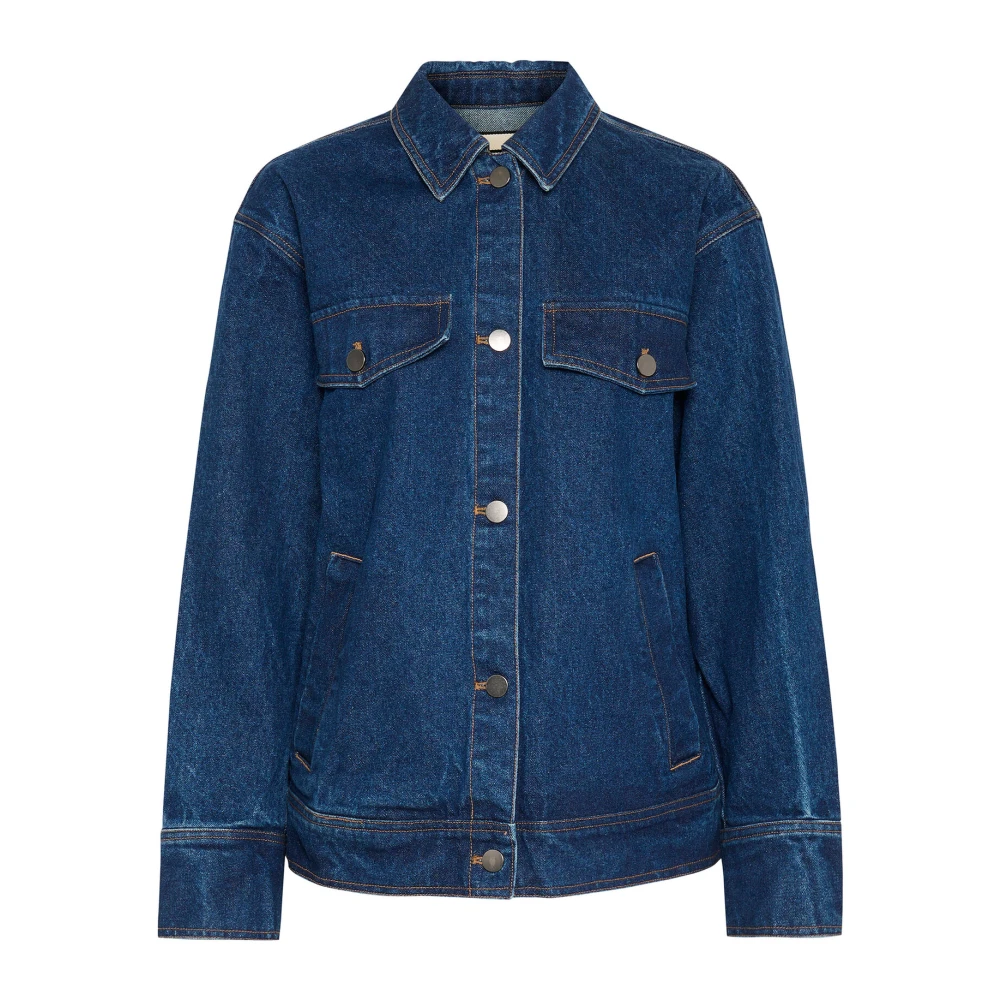 Saint Tropez Denimjack met klepzakken Blue Dames