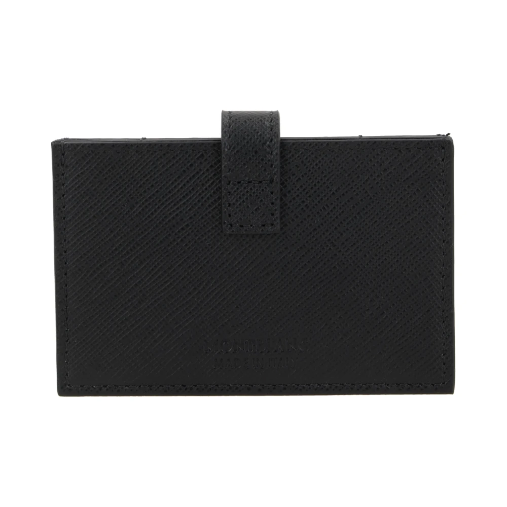 Montblanc Zwarte gestructureerde leren creditcardhouder Black Heren