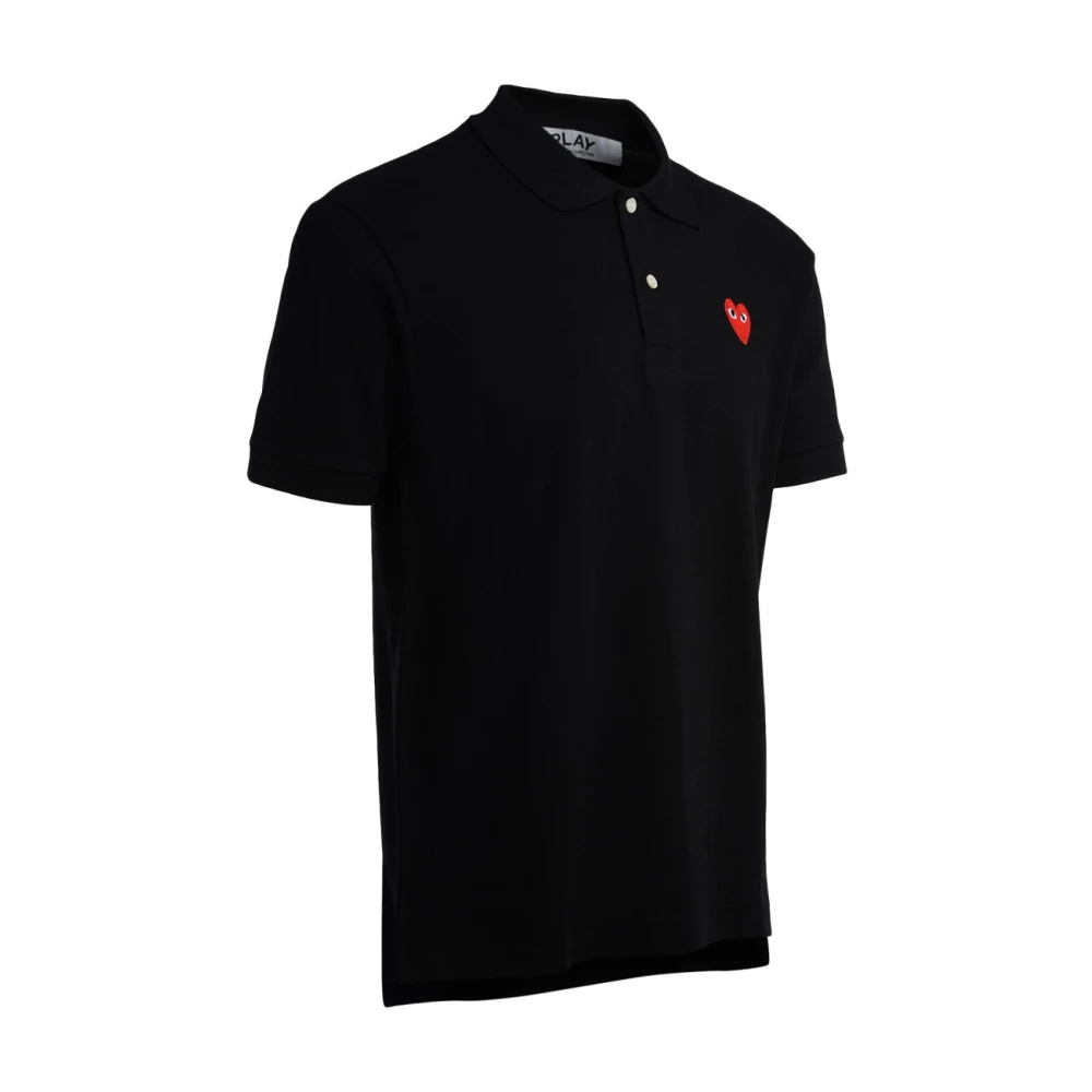 Comme des Garçons Play Zwarte Polo Shirt met Rode Hart Black Heren