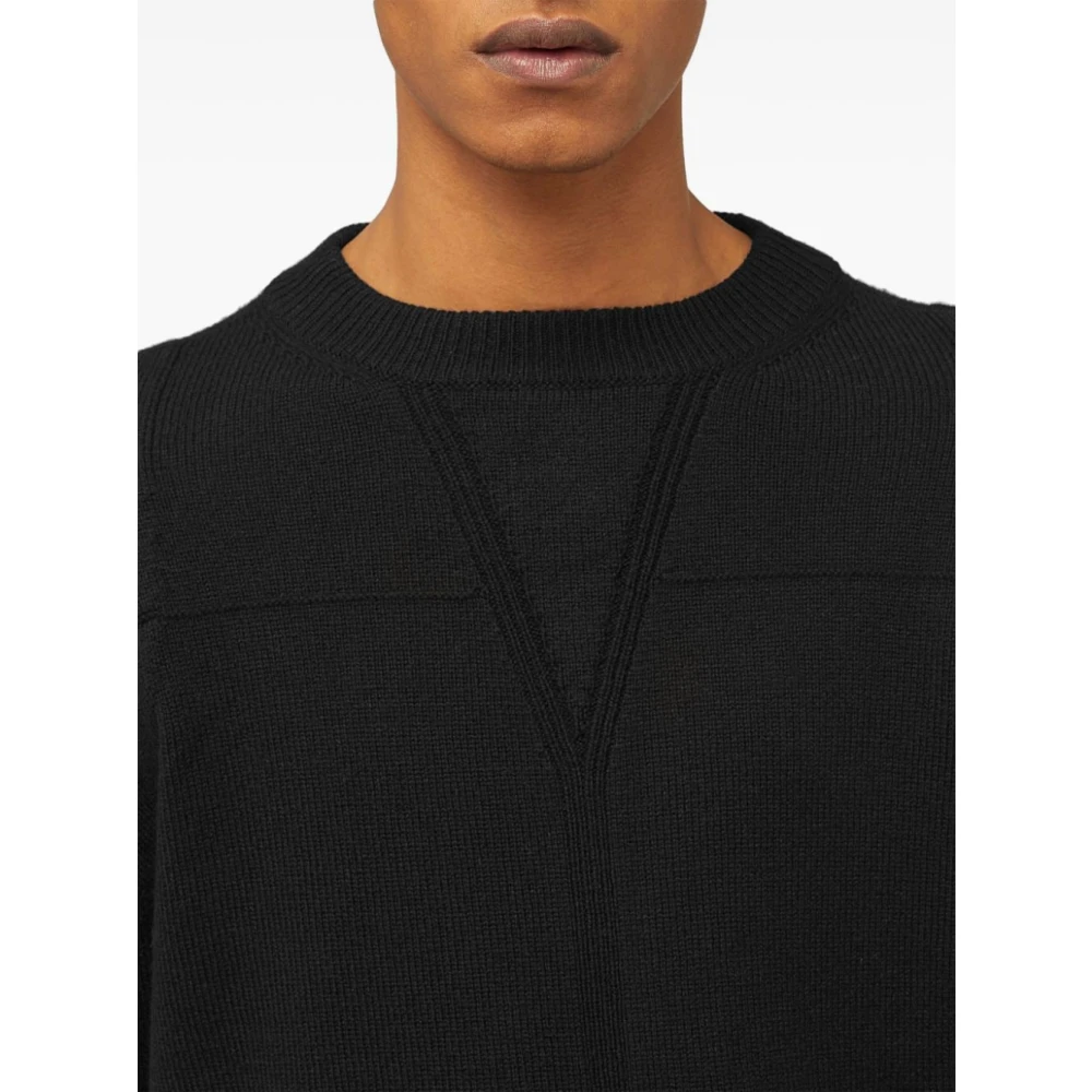 Jil Sander Zwarte Gebreide Trui met Ronde Hals Black Heren