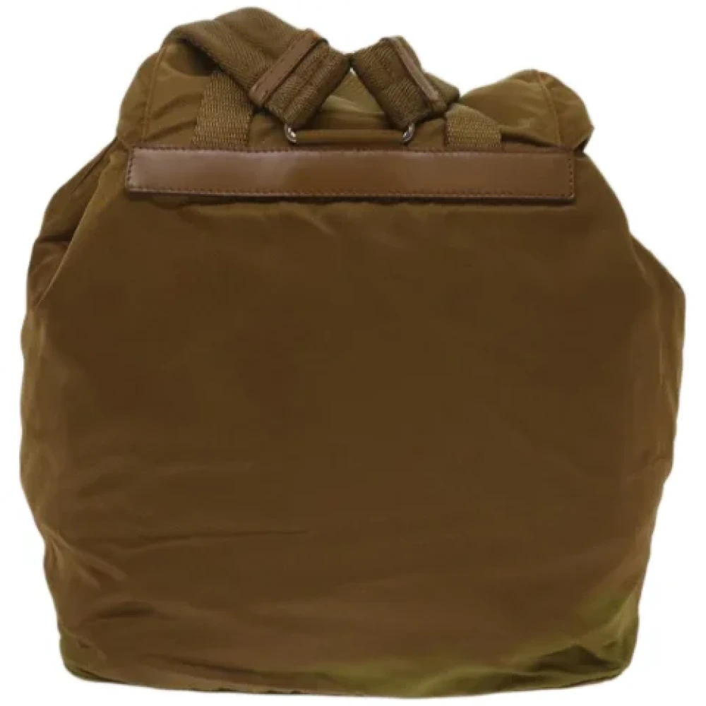 Prada Vintage Pre-owned Fabric backpacks Brown Dames