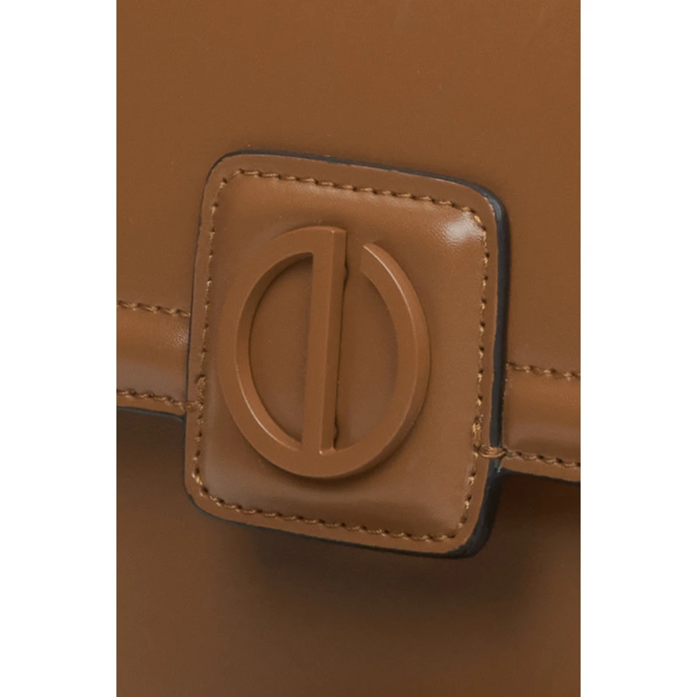 Estro Kleine Bruine Leren Schoudertas voor Vrouwen Er00115780 Brown Dames