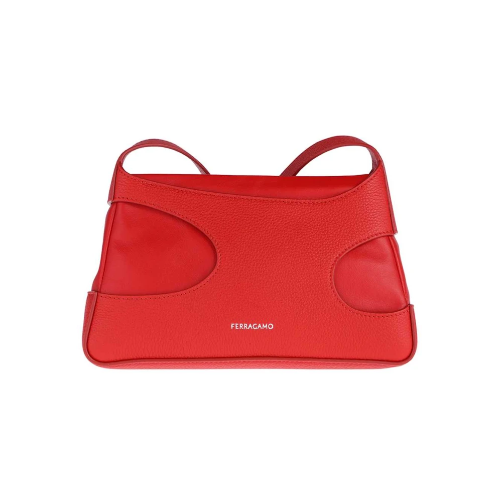 Salvatore Ferragamo Uitgesneden Leren Schoudertas Red Dames