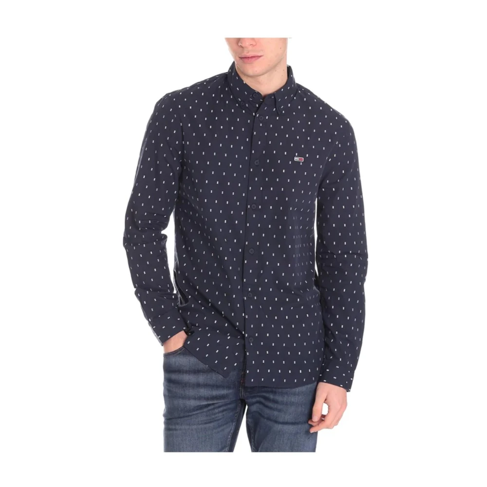 Tommy Hilfiger Men's Blue Casual Shirts, S, Long-Sleeved Casual Shirt