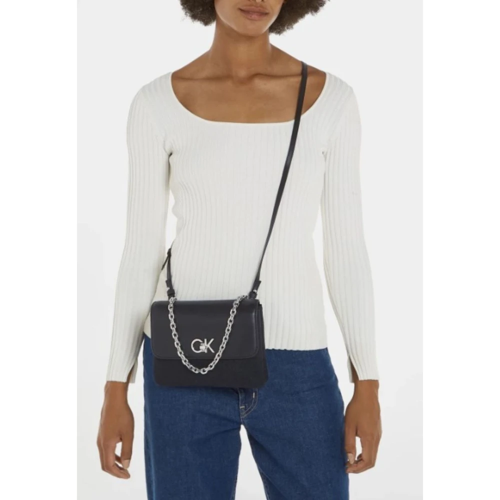 Calvin Klein Dubbele Gusset Tas voor Vrouwen Black Dames