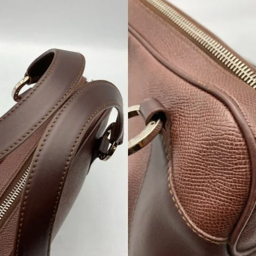 Bvlgari Vintage Pre-owned Leather handbags Brown Dames
