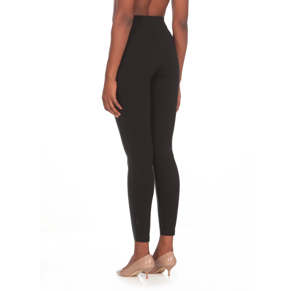 Wolford Zwarte elastische stof leggings Black Dames