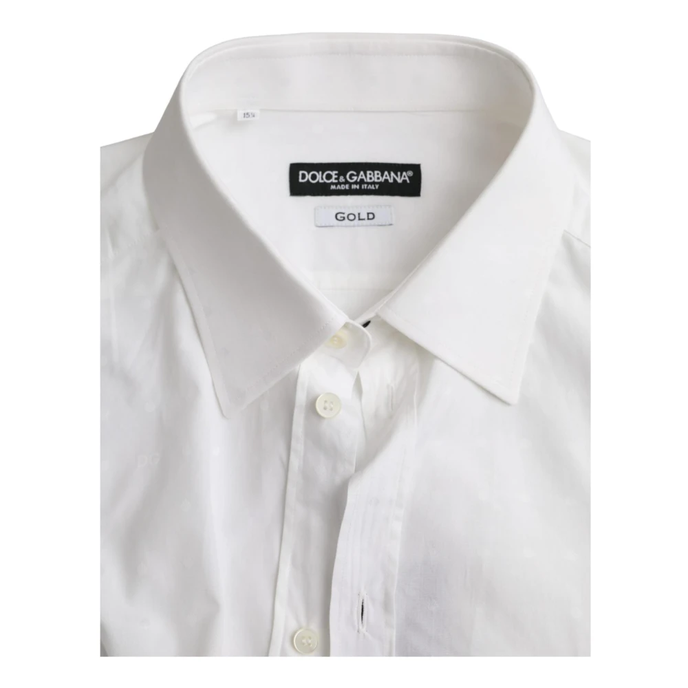Dolce & Gabbana Wit Katoenen Overhemd Klassieke Kraag Lange Mouwen White Heren