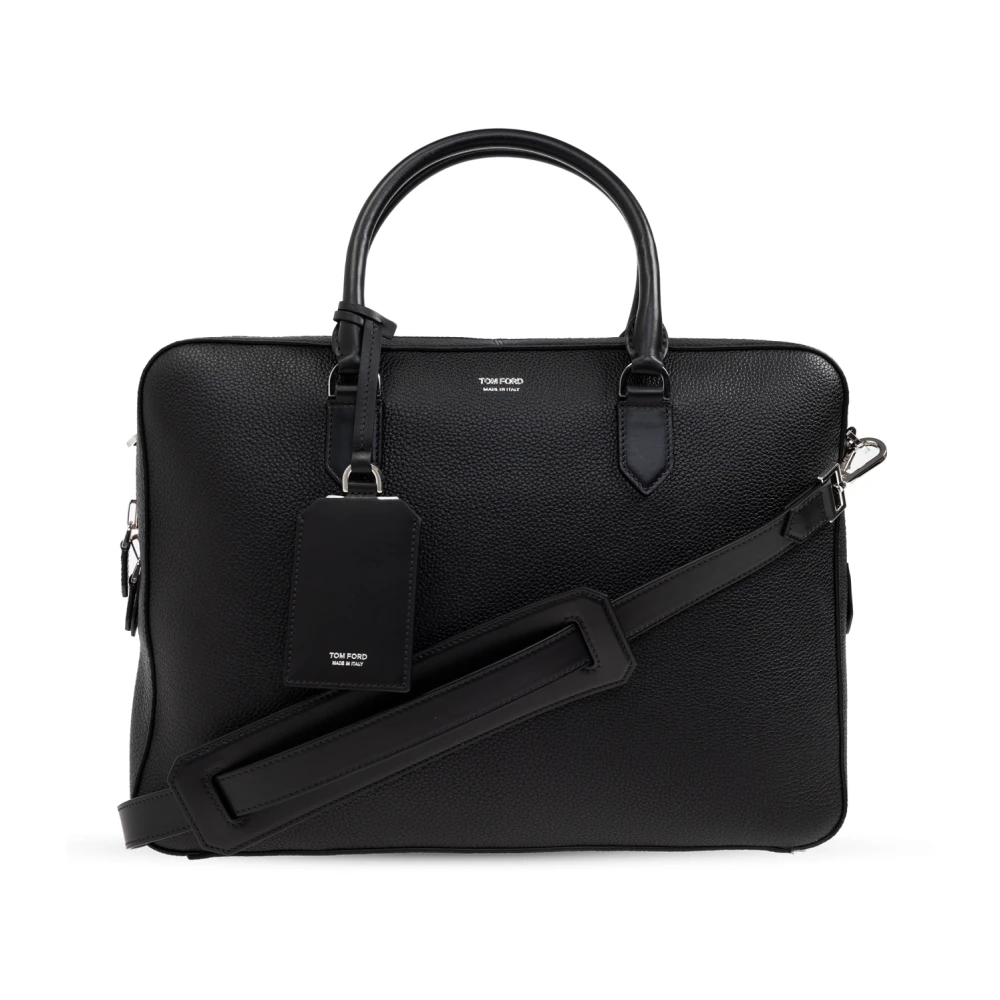 Tom Ford Leren aktetas Black Heren
