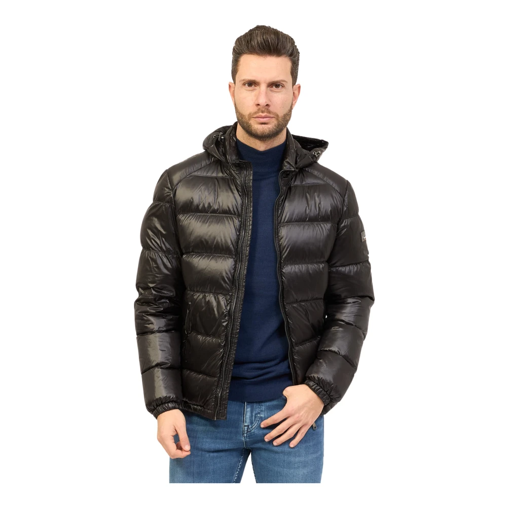 YES ZEE Gewatteerde jas met capuchon Black Heren