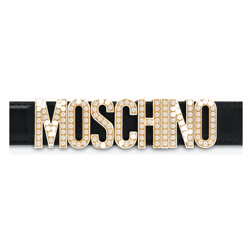 Moschino Logo Riem Black Dames
