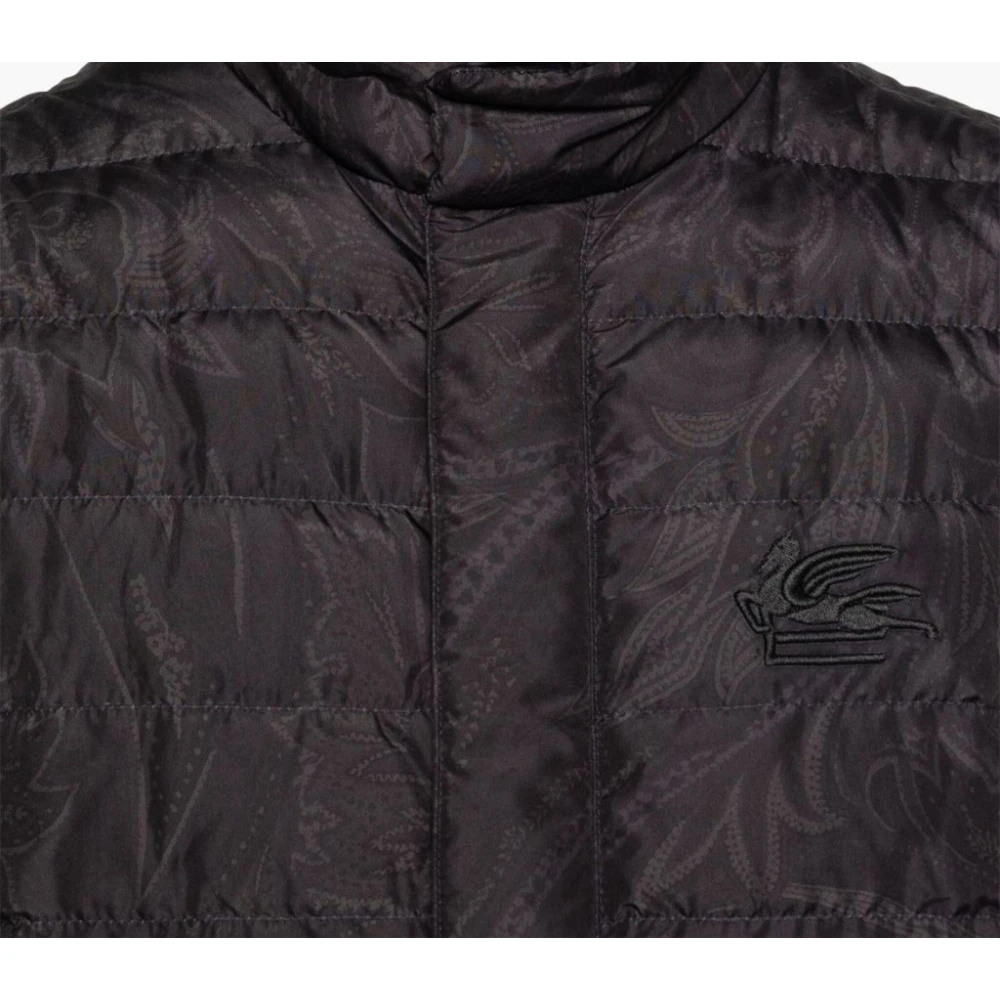 ETRO Zwart Gewatteerd Paisley Gilet Jas Black Heren