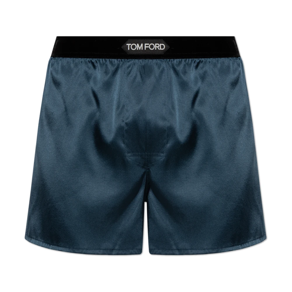 Tom Ford Uomo Blu - Shorts Di Seta Lingerie - Underwear - 2XL