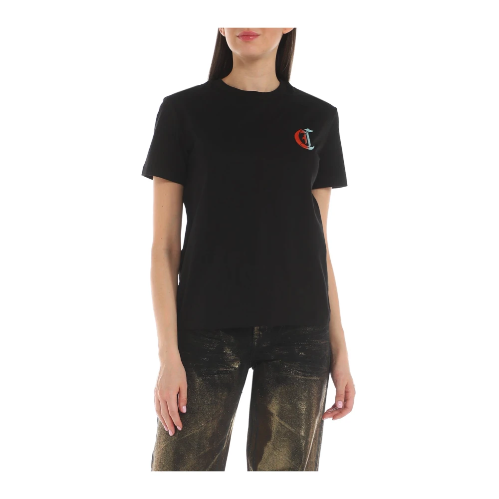 Just Cavalli Tryckt T-shirt Black, Dam