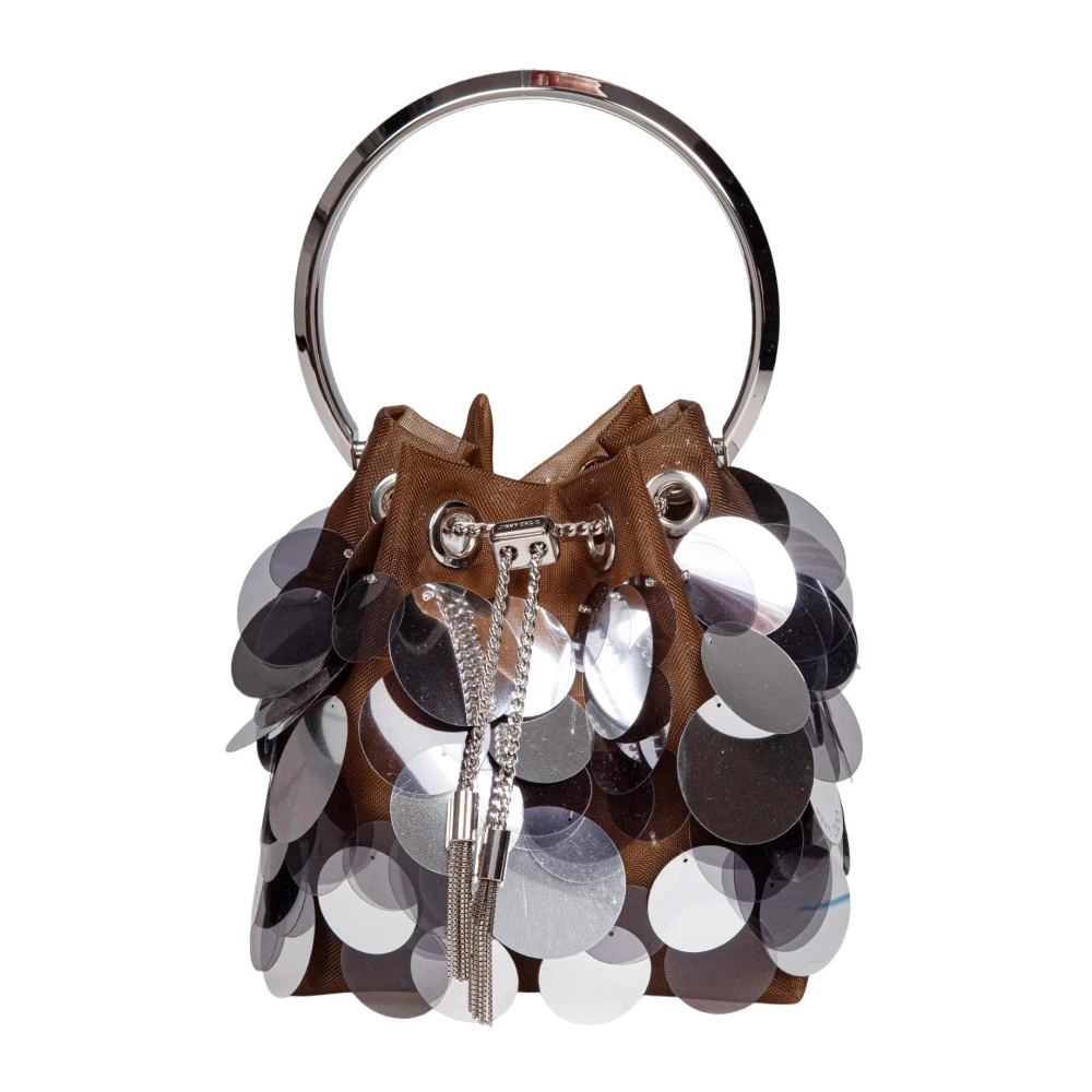 Jimmy Choo Paillet Tule Tas met Metalen Kwastjes Gray Dames