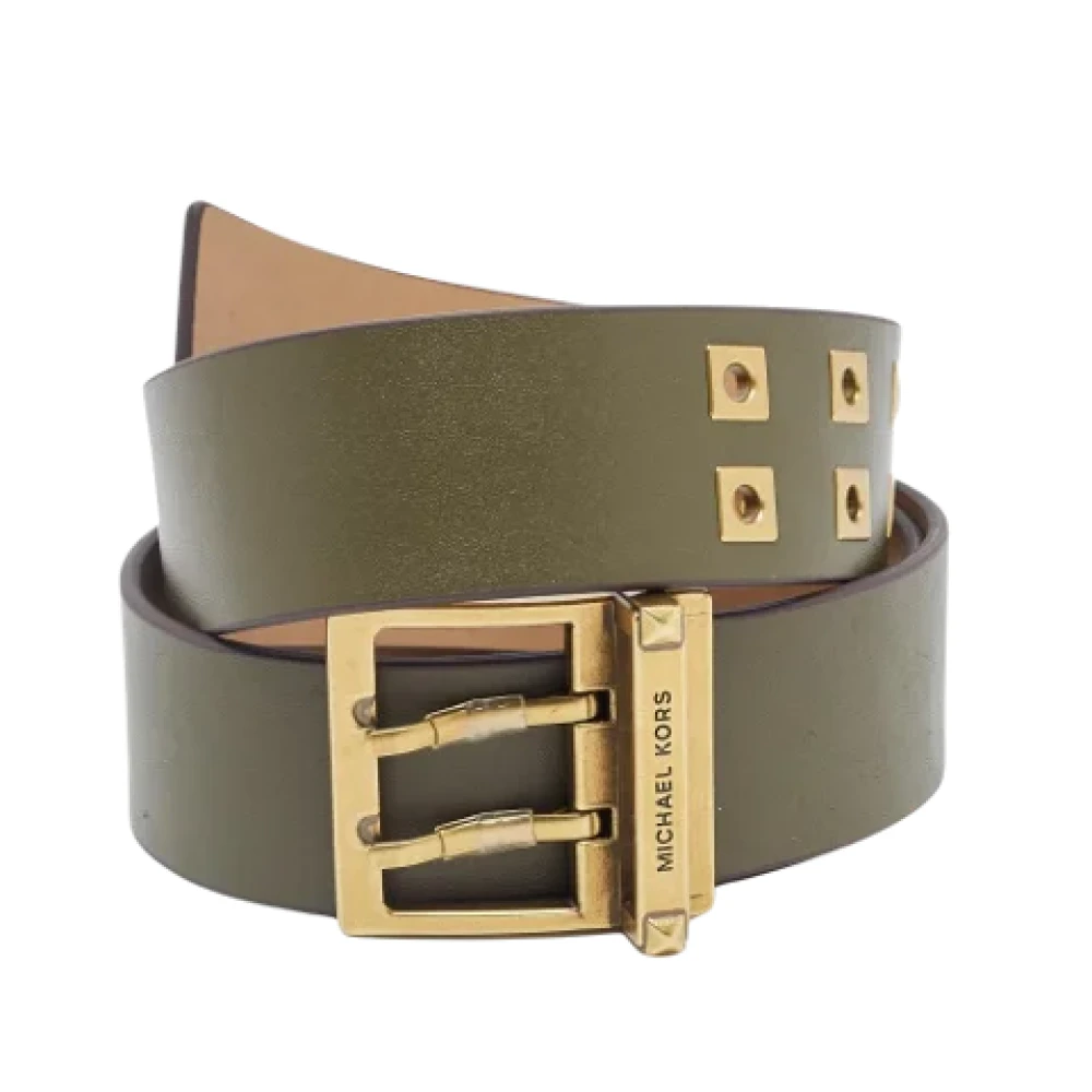 Michael Kors Pre-owned Leather belts Green Dames