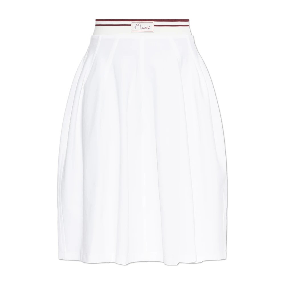 Marni Vit Logo Waistband Skirt