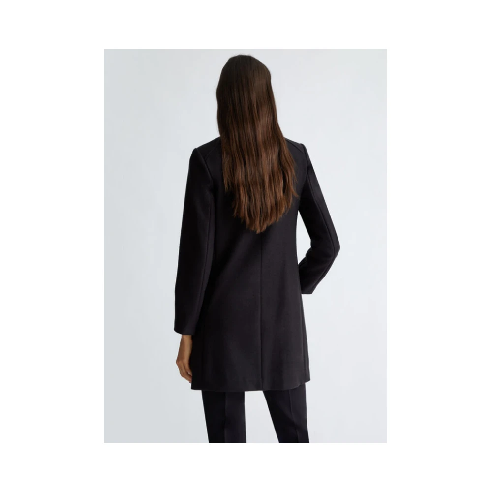 Liu Jo Wollen blend double-breasted jas Black Dames