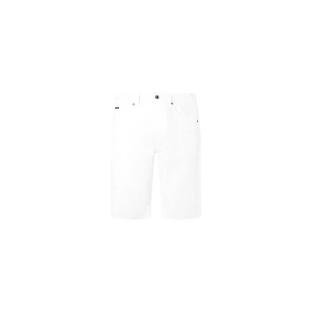 Pepe Jeans Witte Denim Bermuda Shorts White Heren