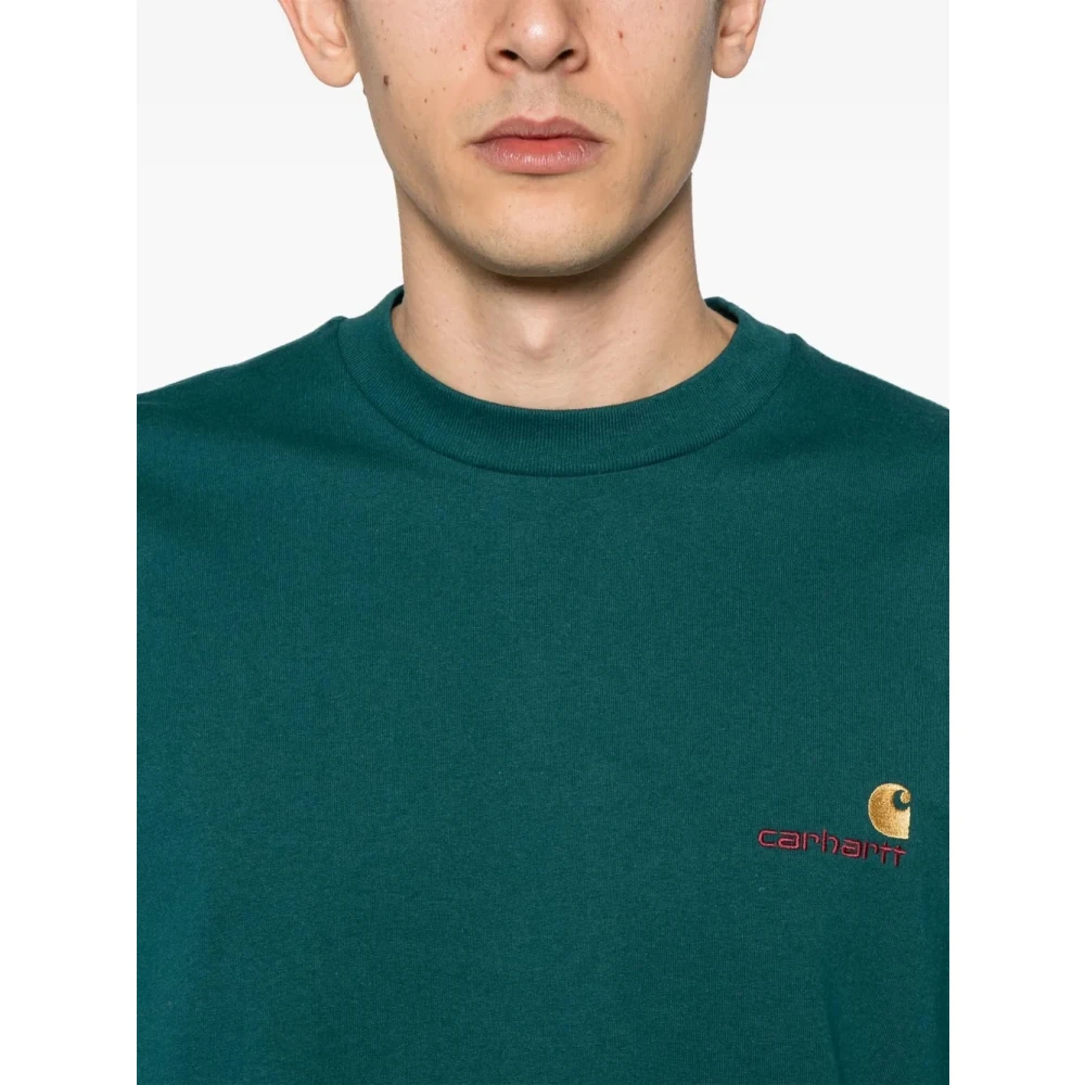 Carhartt WIP Amerikaans Script Logo T-shirt Green Heren