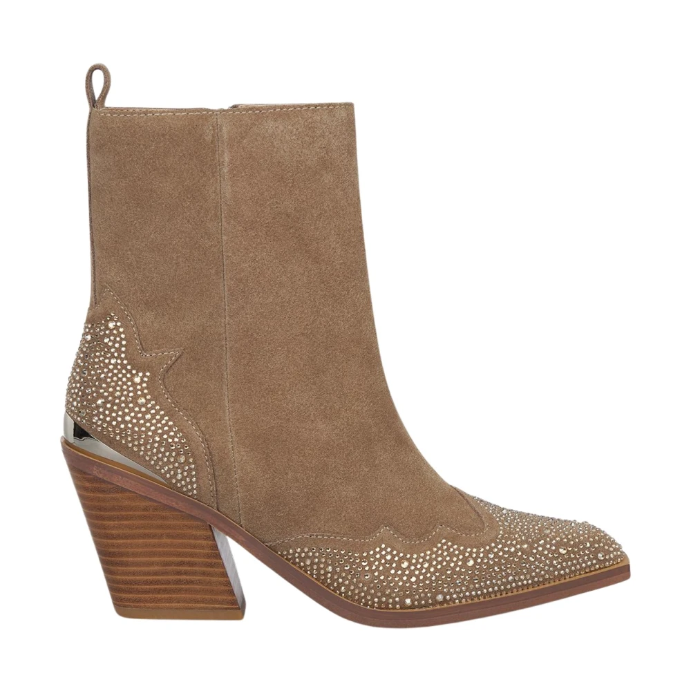 Alma En Pena Women's Beige Cowboy & Biker Boots, 9 Uk, Ankle Boot Toe Details