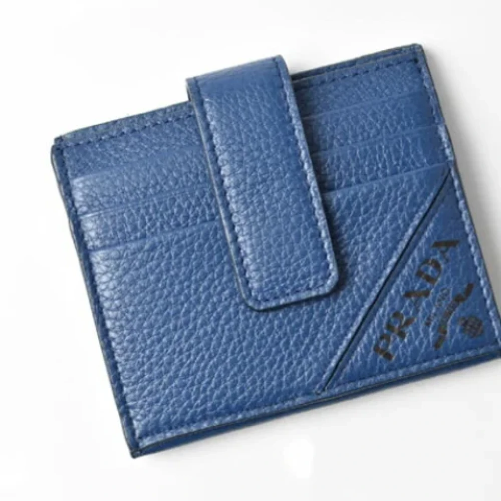 Prada Vintage Pre-owned Fabric wallets Blue Heren