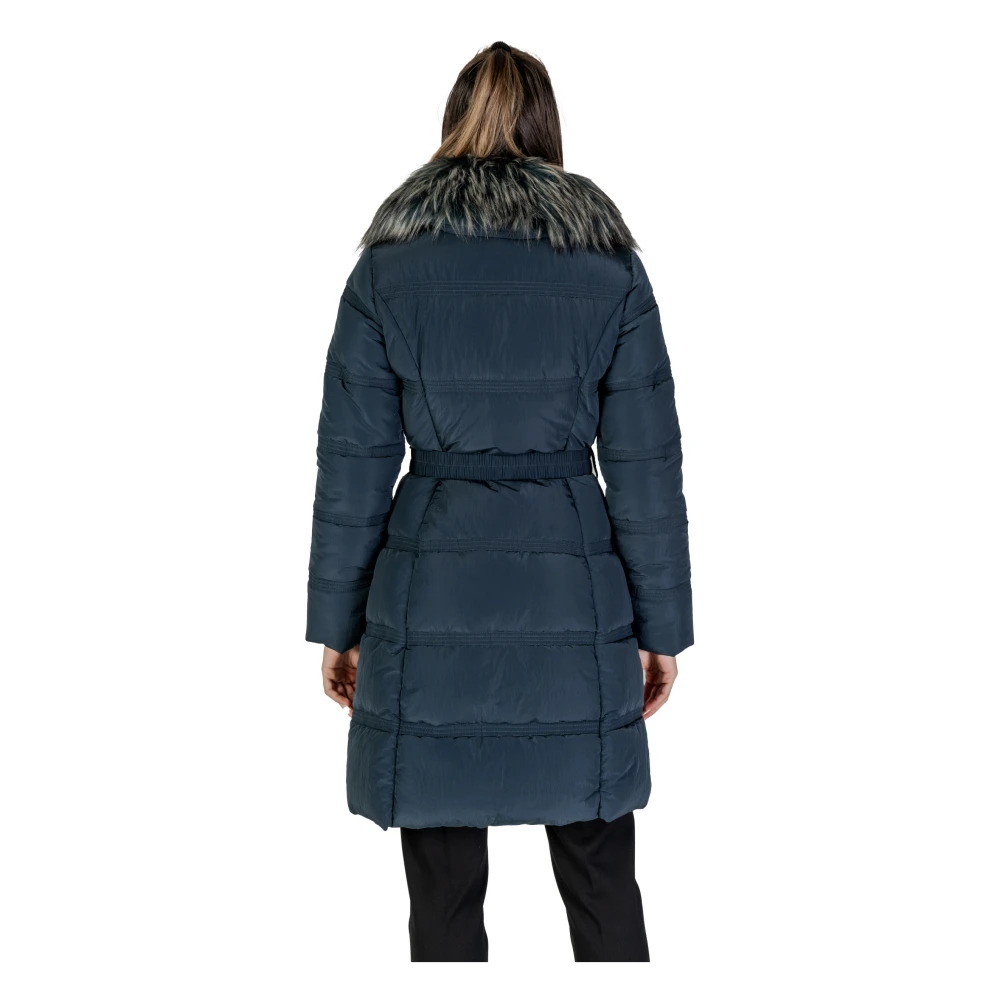 Guess Blauwe Jas met Rits en Zakken Blue Dames