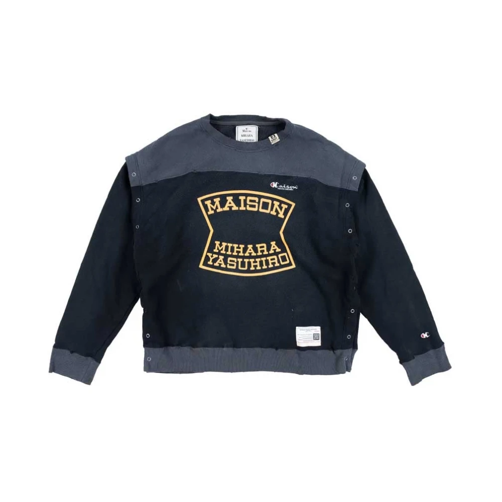 Mihara Yasuhiro Zwarte Pullover met Drukknopen Black Heren