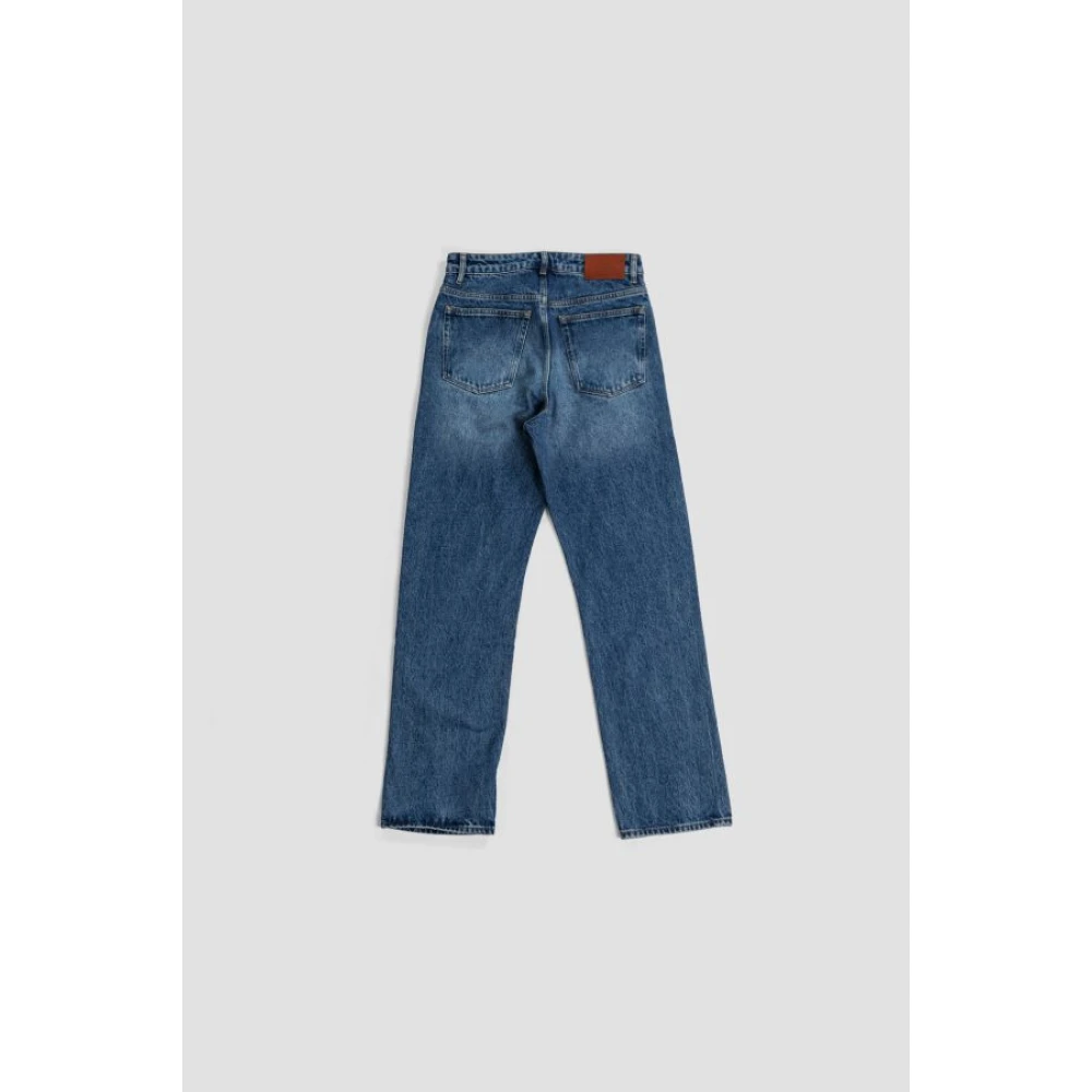 Studio Nicholson Blauwe Riso jeans recht model 5 zakken Blue Heren