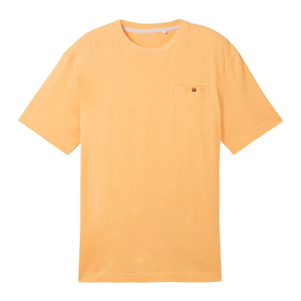 Tom Tailor Linnen T-shirt gewassen oranje Orange Heren
