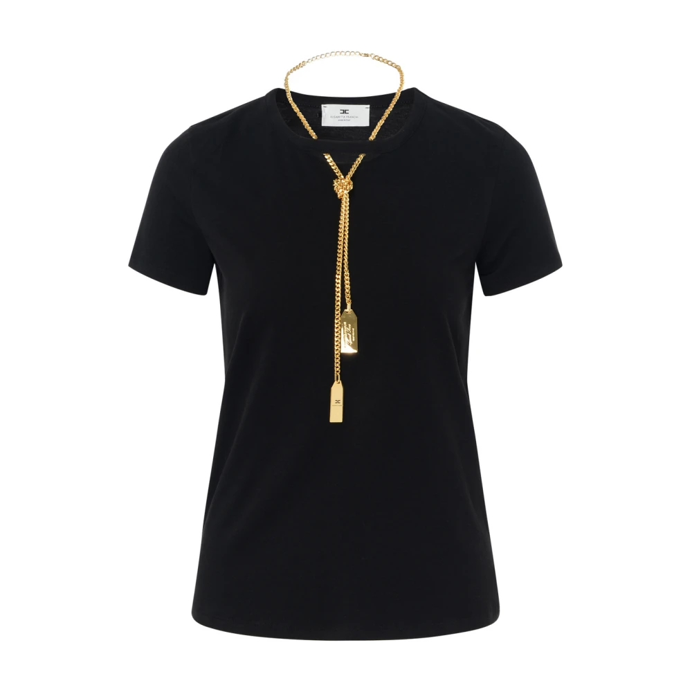 Elisabetta Franchi Zwarte Gebreide Top Black Dames