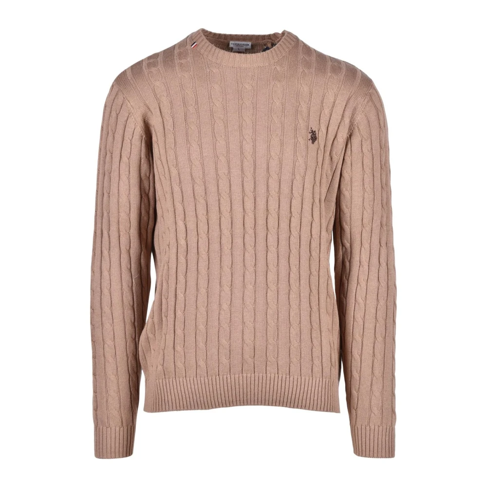 U.s. Polo Assn. Katoen Kasjmier Gebreide Trui Beige Heren