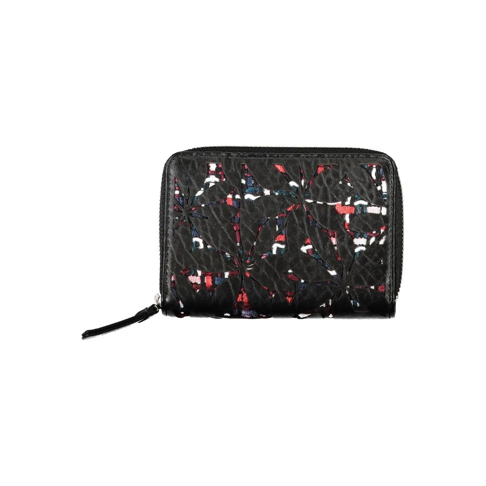 Desigual Donna Multicolor - Portafoglio Elegante Nero Con Zip E Dettagli A Contrasto - Accessories - E -One Size