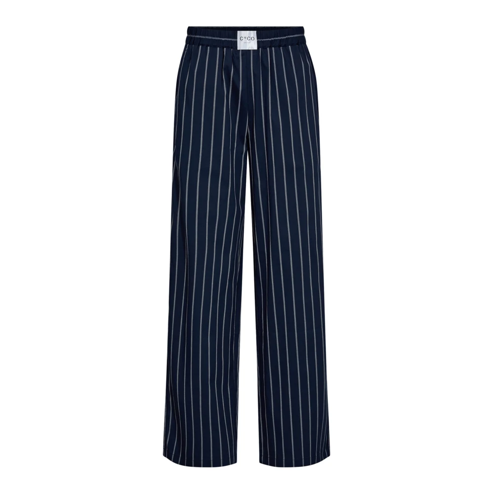 Co'Couture Gestreepte Straight-Leg Broek Navy Blue Dames