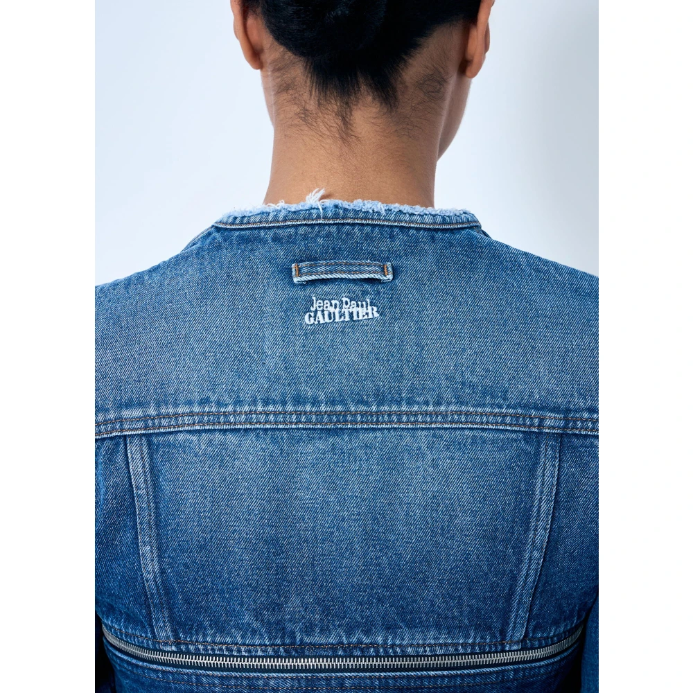 Jean Paul Gaultier Ritssluiting Denim Jacket Blue Dames