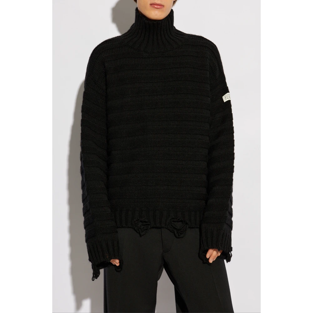 MM6 Maison Margiela vintage-effect trui Black Heren