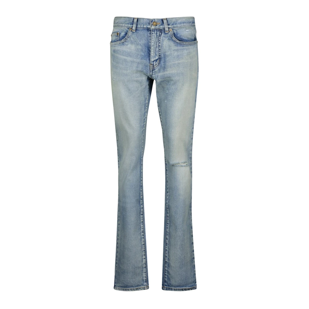 Saint Laurent Women's Blue Bootcut Jeans, W29, Skinny Jeans Washed Cotton