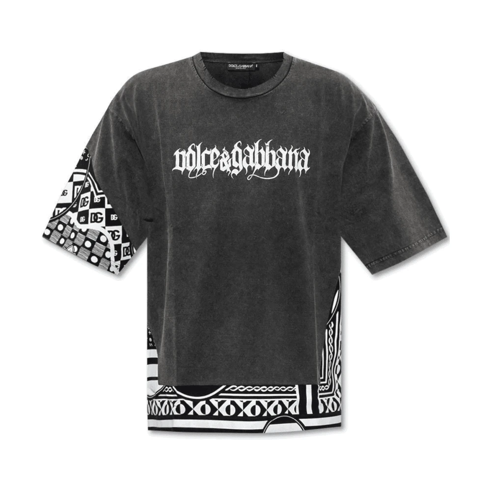 Dolce & Gabbana Logo Print Crewneck T-Shirt Multicolor Heren