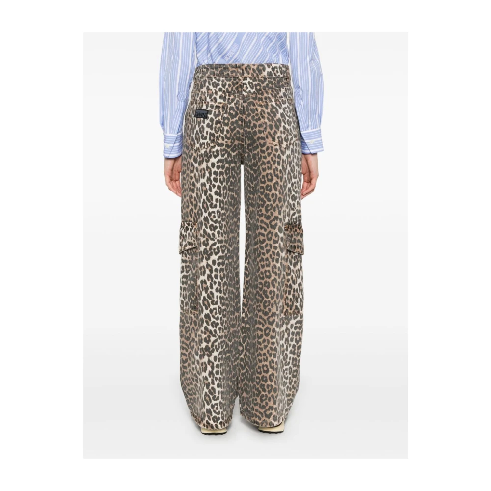 Ganni Denim Print Broek Multicolor Dames