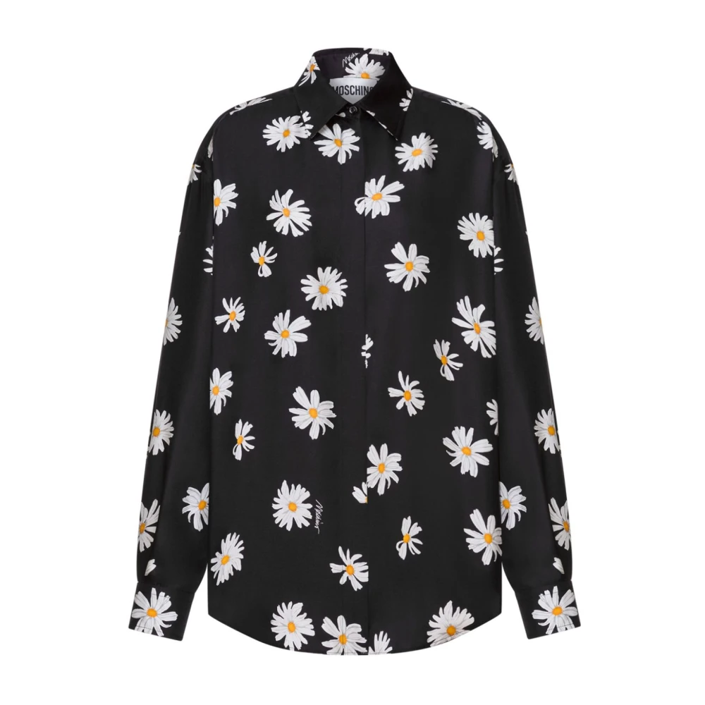 Moschino Zwarte Button-Up Shirt Black Dames